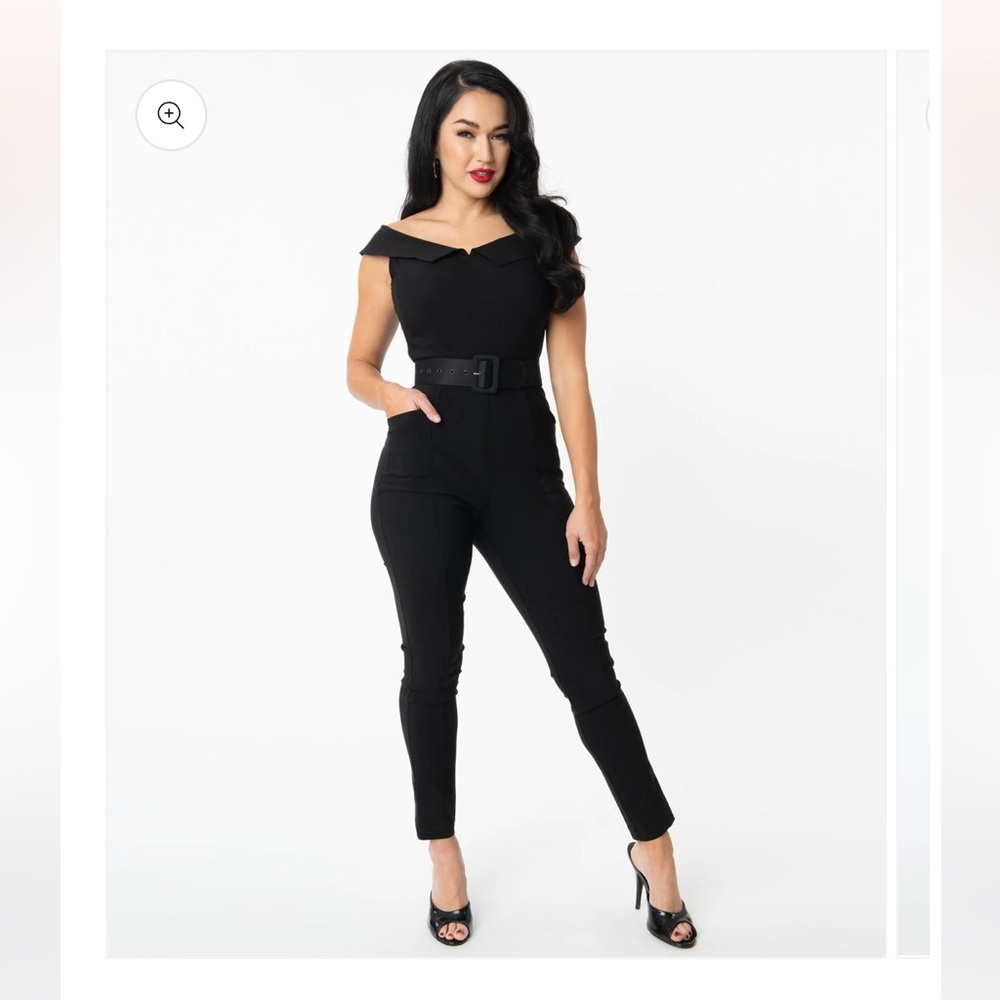 Unique vintage Black Off-Shoulder Jumpsuit WORN ONCE